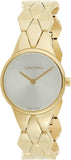 Calvin Klein Snake Silver Dial Yellow Gold Steel Strap Watch For Women - K6E23546 Buy Now By Calvin Klein