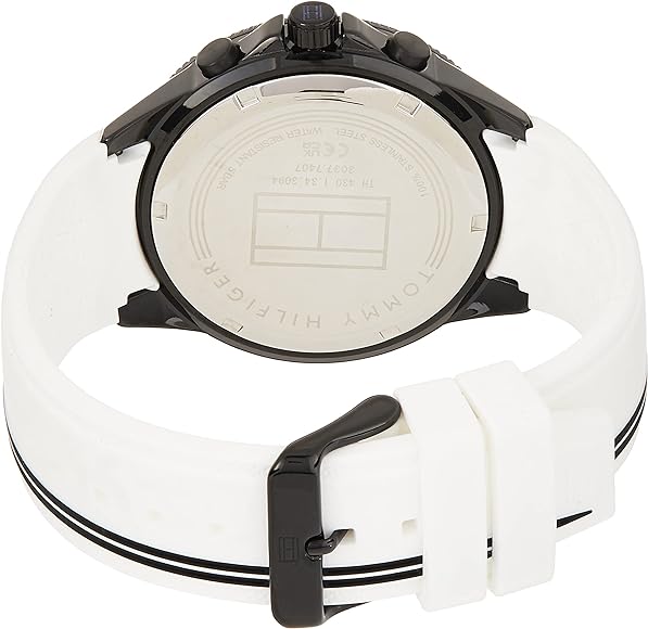 Tommy Hilfiger Aiden Chronograph White Dial White Rubber Strap Watch For Men - 1791862 Buy Now By Tommy Hilfiger