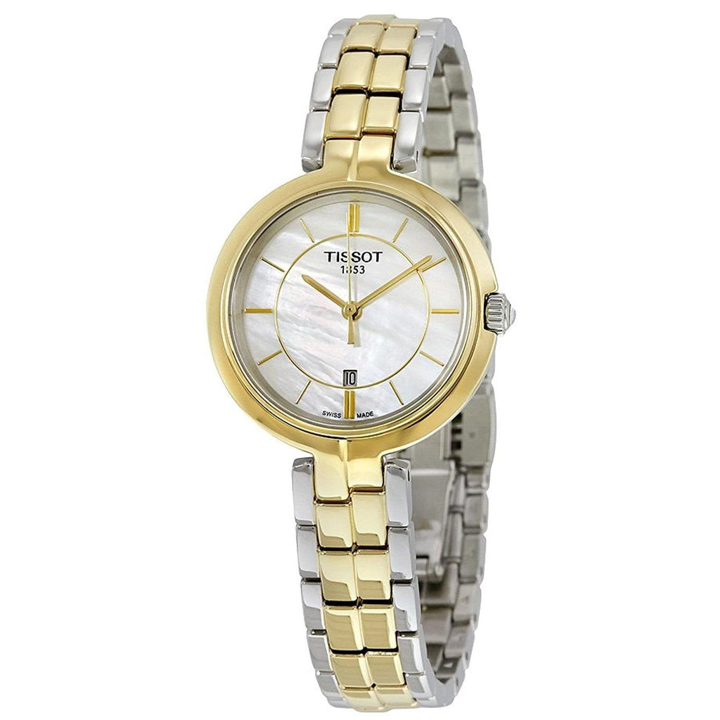 Tissot Flamingo Mother of Pearl White Dial Two Tone Steel Strap Watch For Women - T094.210.22.111.01 Buy Now By Tissot