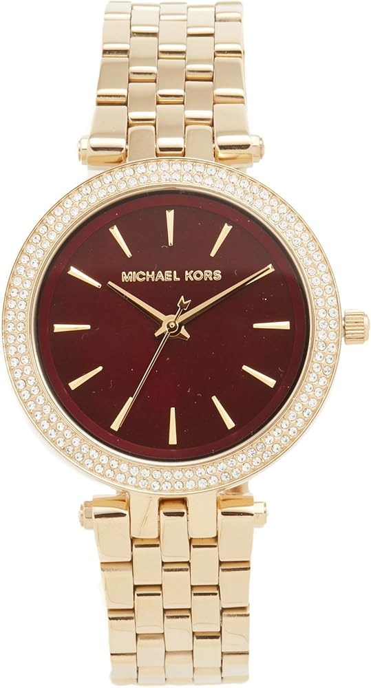 Michael Kors Darci Quartz Mother of Pearl Red Dial Gold Steel Strap Watch For Women - MK3583 Buy Now By Michael Kors