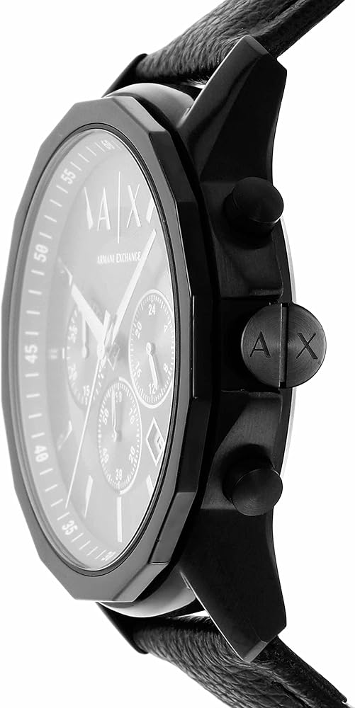 Armani Exchange Banks Chronograph Black Dial Black Leather Strap Watch For Men - AX1724 Buy Now By Armani Exchange