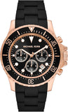 Michael Kors Everest Chronograph Black Dial Black Silicone Strap Watch For Men - MK9055 Buy Now By Michael Kors
