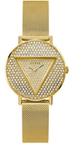 Guess Iconic Diamonds Gold Dial Gold Mesh Bracelet Watch For Women - GW0477L2 Buy Now By Guess