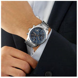 Hugo Boss Grand Prix Blue Dial Silver Steel Strap Watch for Men - 1513478 Buy Now By Hugo Boss