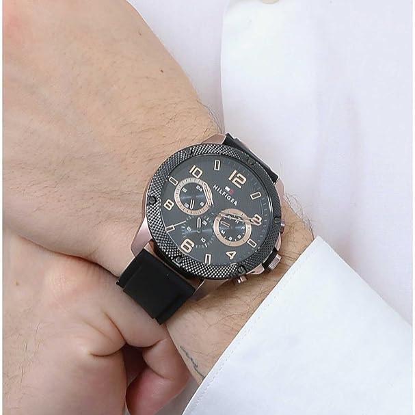 Tommy Hilfiger Blaze Multifunction Black Dial Black Rubber Strap Watch For Men - 1792028 Buy Now By Tommy Hilfiger