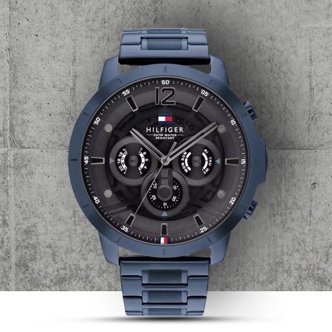 Tommy Hilfiger Luca Chronograph Grey Dial Blue Steel Strap Watch For Men - 1710493 Buy Now By Tommy Hilfiger