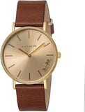 Coach Perry Analog Gold Dial Brown Leather Strap Watch for Women - 14503331-C Buy Now By Coach