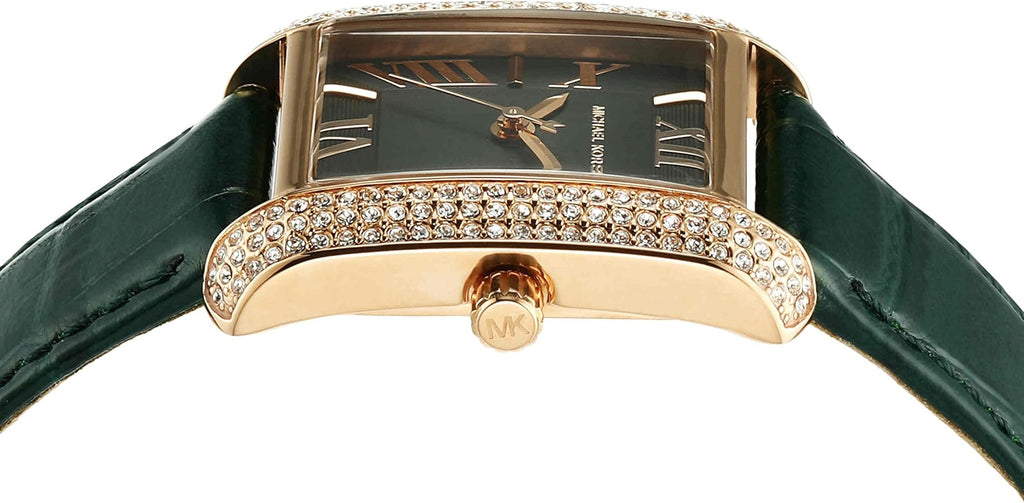 Michael Kors Emery Quartz Diamonds Green Dial Green Leather Strap Watch For Women - MK4697 Buy Now By Michael Kors