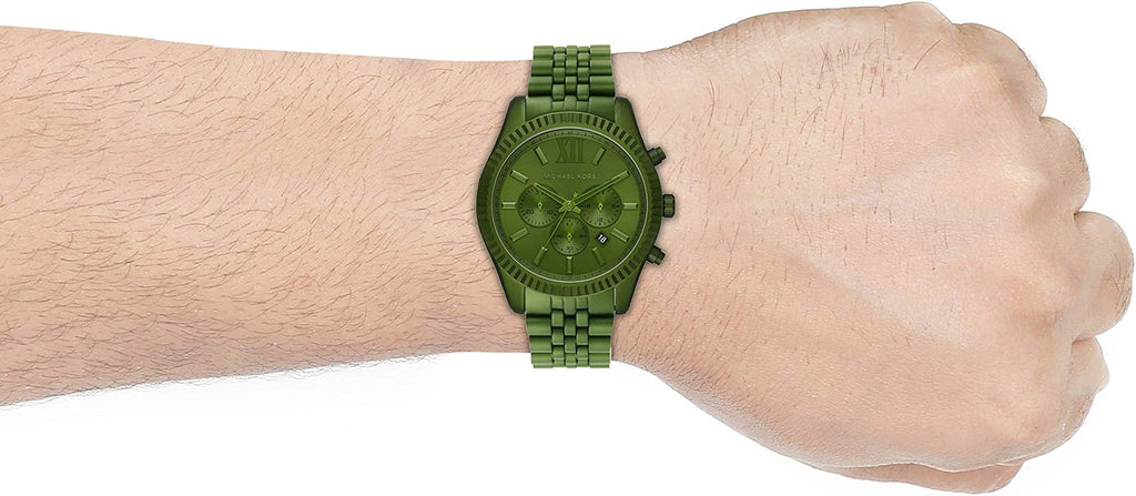 Michael Kors Lexington Chronograph Green Dial Green Steel Strap Watch For Men - MK8790 Buy Now By Michael Kors