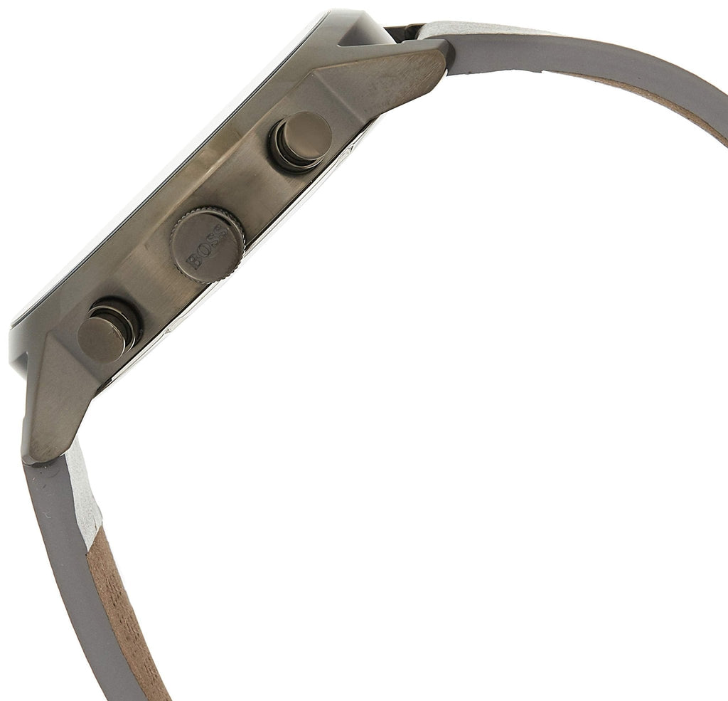 Hugo Boss Architectural Grey Dial Grey Leather Strap Watch for Men - 1513570 Buy Now By Hugo Boss