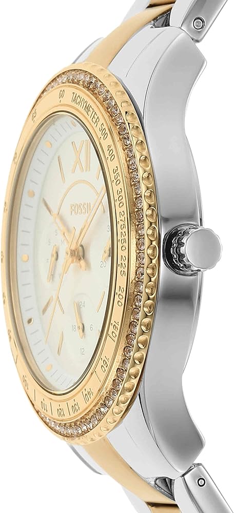 Fossil Stella Sport Multifunction Silver Dial Two Tone Steel Strap Watch for Women - ES5107 Buy Now By Fossil