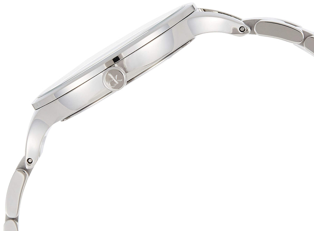 Calvin Klein Graphic White Dial Silver Steel Strap Watch for Women - K7E23146 Buy Now By Calvin Klein