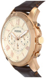 Fossil Grant Chronograph White Dial Brown Leather Strap Watch for Men - FS4991 Buy Now By Fossil