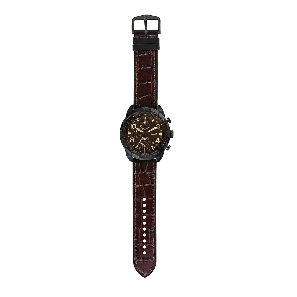 Fossil Bronson Chronograph Brown Dial Brown Leather Strap Watch for Men - FS5713 Buy Now By Fossil