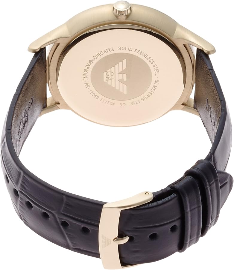 Emporio Armani Renato Quartz Grey Dial Black Leather Strap Watch For Men - AR11049 Buy Now By Emporio Armani