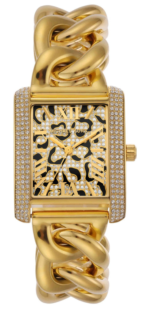 Michael Kors Emery Three Hand Leopard Print Gold Dial Gold Steel Strap Watch For Women - MK7437 Buy Now By Michael Kors