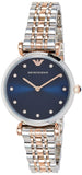 Emporio Armani Gianni T Bar Crystal Blue Dial Two Tone Steel Strap Watch For Women - AR11092 Buy Now By Emporio Armani