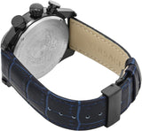 Versace V-Ray Chronograph Quartz Blue Dial Black Leather Strap Watch For Men - VEDB00418 Buy Now By Versace