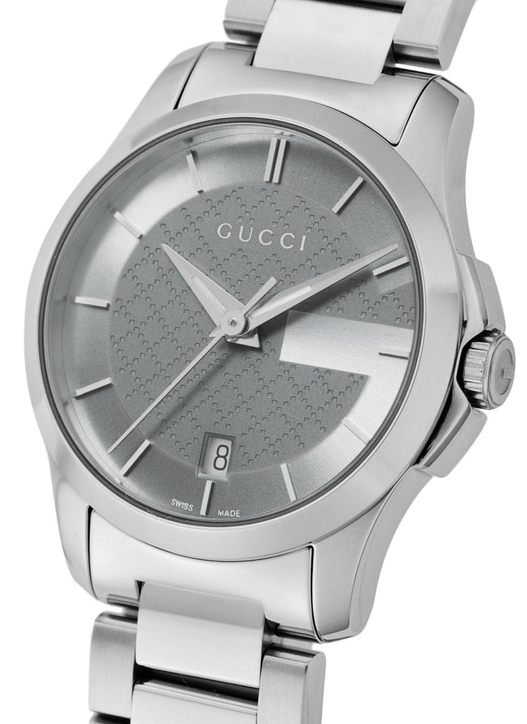 Gucci G Timeless Grey Dial Silver Steel Strap Watch For Women - YA126522 Buy Now By Gucci