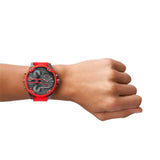 Diesel Mr Daddy 2.0 Chronograph Black Dial Red Silicone Strap Watch For Men - DZ7370 Buy Now By Diesel