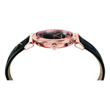 Versace V-Motif Vintage Logo Black Dial Black Leather Strap Watch for Women - VERE00818 Buy Now By Versace
