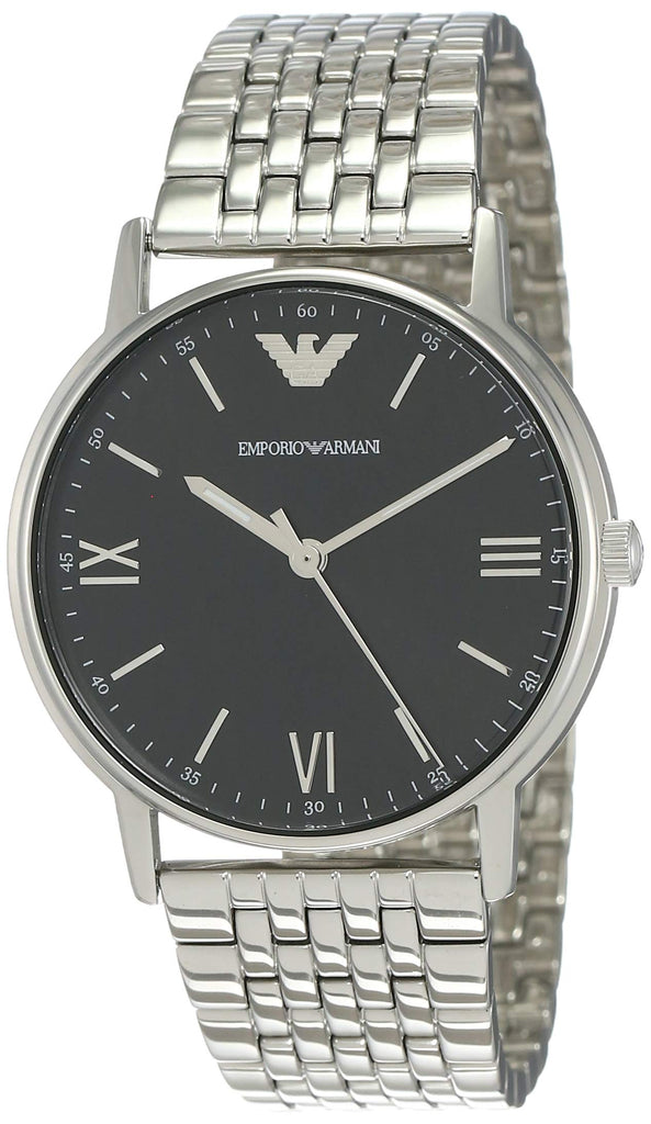 Emporio Armani Kappa Black Dial Silver Steel Strap Watch For Men - AR11152 Buy Now By Emporio Armani