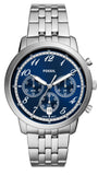 Fossil Neutra Chronograph Blue Dial Silver Steel Strap Watch for Men - FS6025 Buy Now By Fossil