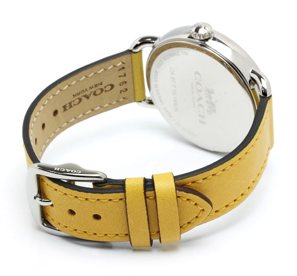 Coach Delancey White Dial Yellow Leather Strap Watch for Women - 14502882 Buy Now By Coach