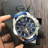 Guess Sport Multifunction Blue Dial Blue Rubber Strap Watch For Men - W0167G3 Buy Now By Guess