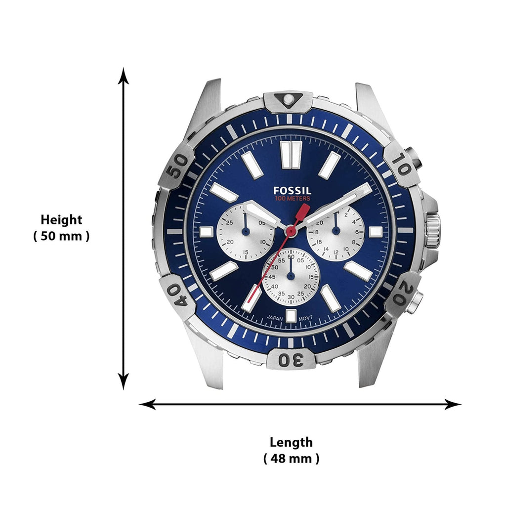 Fossil Garrett Chronograph Blue Dial Blue Rubber Strap Watch for Men - FS5709 Buy Now By Fossil