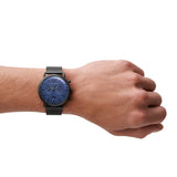 Emporio Armani Aviator Chronograph Blue Dial Black Mesh Bracelet Watch For Men - AR11201 Buy Now By Emporio Armani