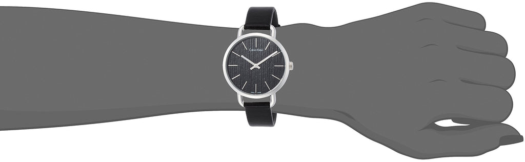 Calvin Klein Even Black Dial Black Leather Strap Watch for Women - K7B231C1 Buy Now By Calvin Klein