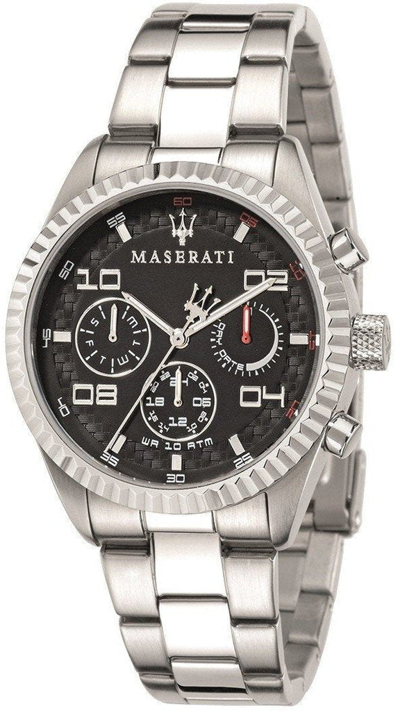 Maserati Competizione Chronograph Black Dial Silver Steel Strap Watch For Men - R8853100012 Buy Now By Maserati