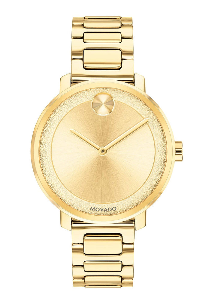 Movado Bold Yellow Gold Dial Yellow Gold Steel Strap Watch For Women - 3600085 Buy Now By Movado