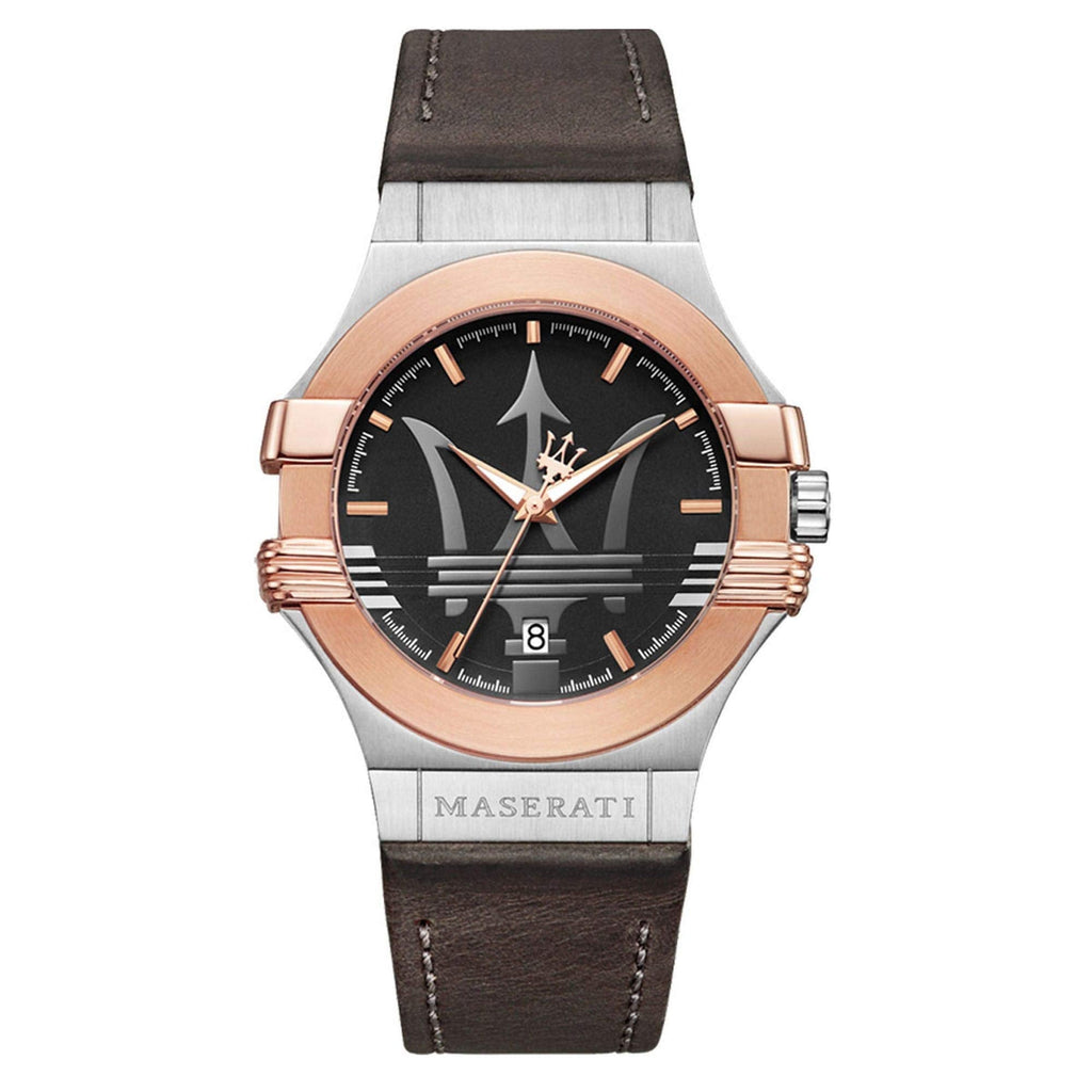 Maserati Potenza Black Dial Brown Leather Strap Watch For Men - R8851108014 Buy Now By Maserati