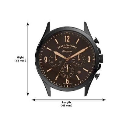 Fossil Forrester Chronograph Black Dial Brown Leather Strap Watch for Men - FS5608 Buy Now By Fossil