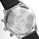Emporio Armani Mario Chronograph Black Dial Black Leather Strap Watch For Men - AR11243 Buy Now By Emporio Armani
