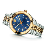 Versace Hellenyium Quartz Blue Dial Two Tone Steel Strap Watch For Men - VEVK00520 Buy Now By Versace