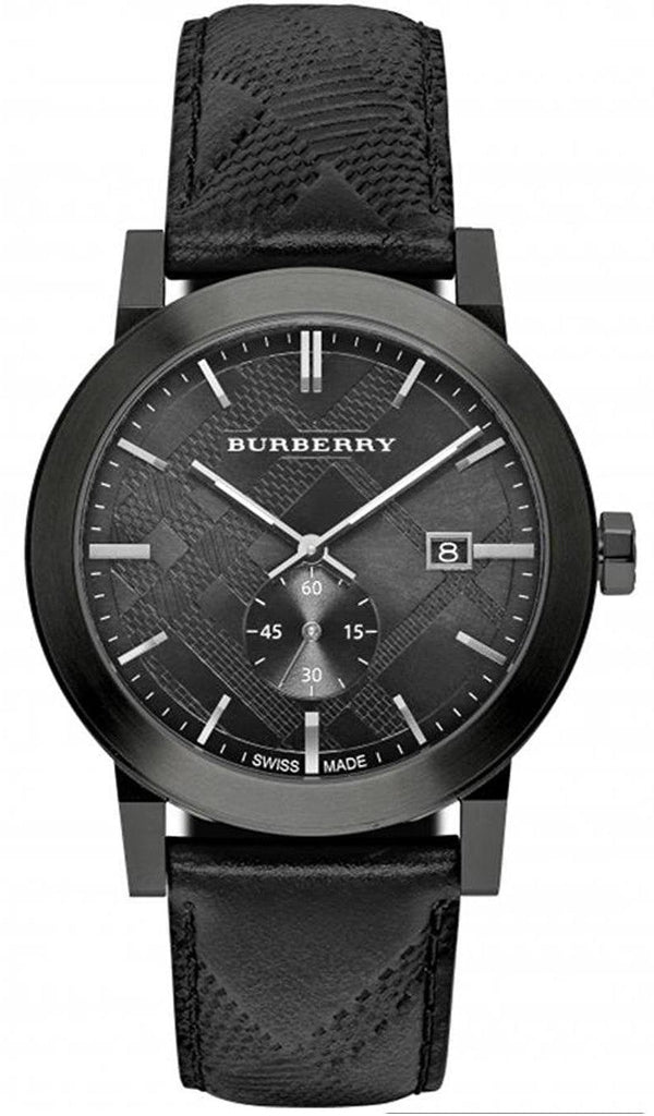 Burberry The City Black Dial Black Leather Strap Watch for Men - BU9906 Buy Now By Burberry