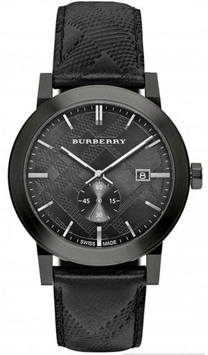 Burberry The City Black Dial Black Leather Strap Watch for Men - BU9906 Buy Now By Burberry