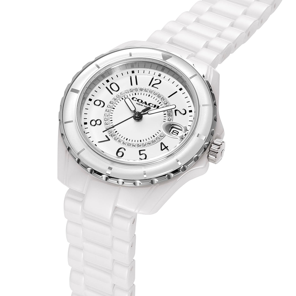 Coach Preston White Dial White Steel Strap Watch for Women - 14503462 Buy Now By Coach