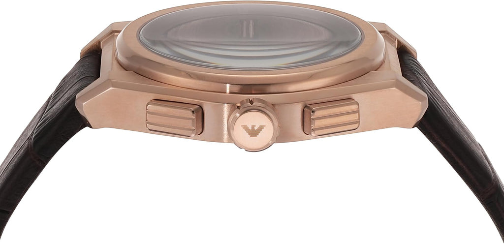 Emporio Armani Federico Chronograph Blue Dial Brown Leather Strap Watch For Men - AR11563 Buy Now By Emporio Armani