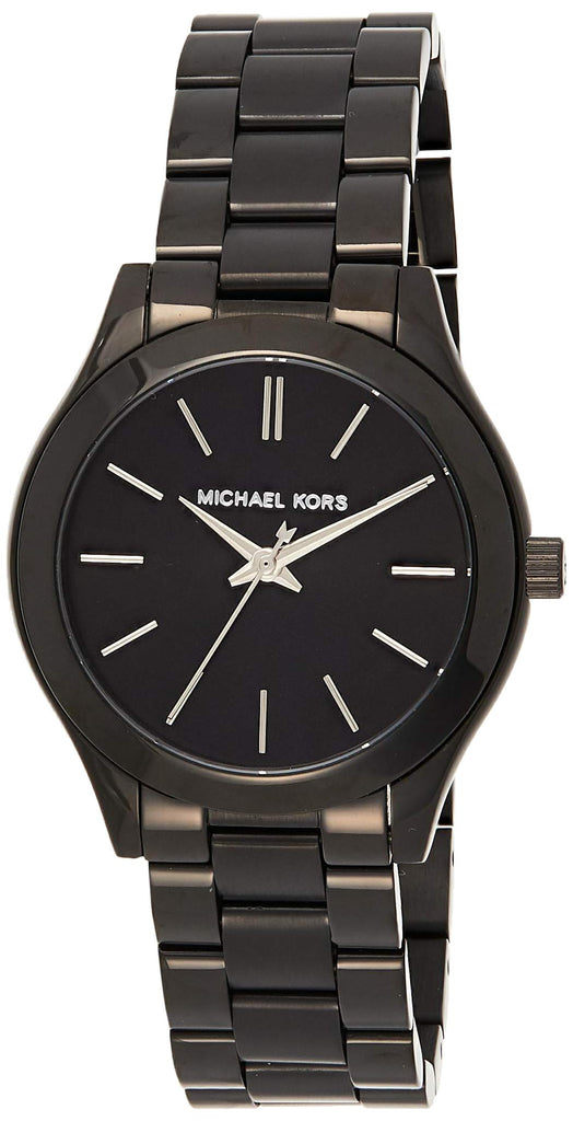 Michael Kors Mini Slim Runway Black Dial Black Steel Strap Watch for Women - MK3587 Buy Now By Michael Kors