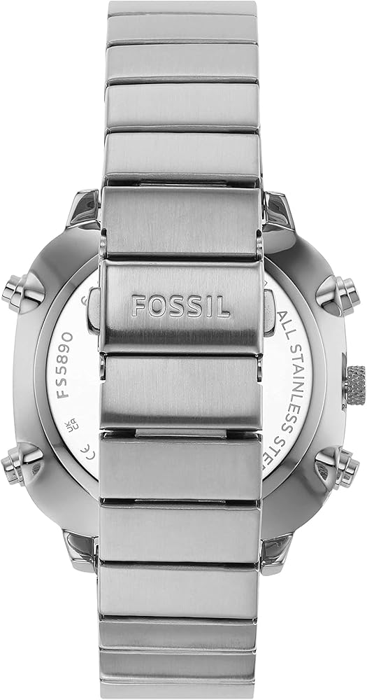 Fossil Retro Analog-Digital Black Dial Silver Steel Strap Watch for Men - FS5890 Buy Now By Fossil