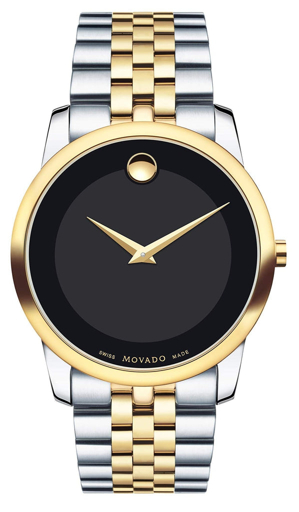 Movado Museum Classic Black Dial Two Tone Steel Strap Watch For Men - 606899 Buy Now By Movado
