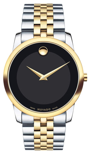 Movado Museum Classic Black Dial Two Tone Steel Strap Watch For Men - 606899 Buy Now By Movado