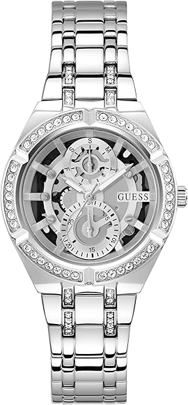 Guess Allara Quartz Silver Dial Silver Steel Strap Watch For Women - GW0604L1 Buy Now By Guess