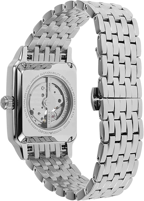 Emporio Armani Diego Automatic Black Dial Silver Steel Strap Watch For Men - AR60057 Buy Now By Emporio Armani
