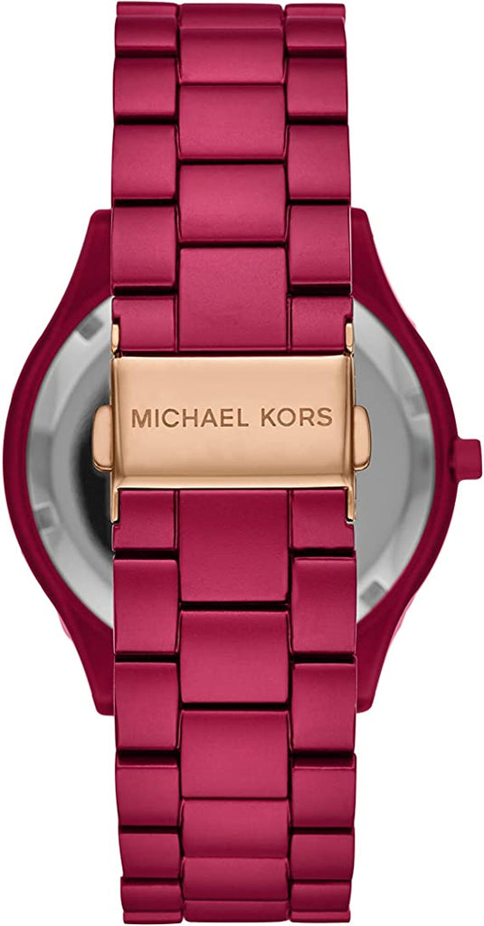 Michael Kors Slim Runway Red Dial Red Steel Strap Watch For Women - MK4505 Buy Now By Michael Kors