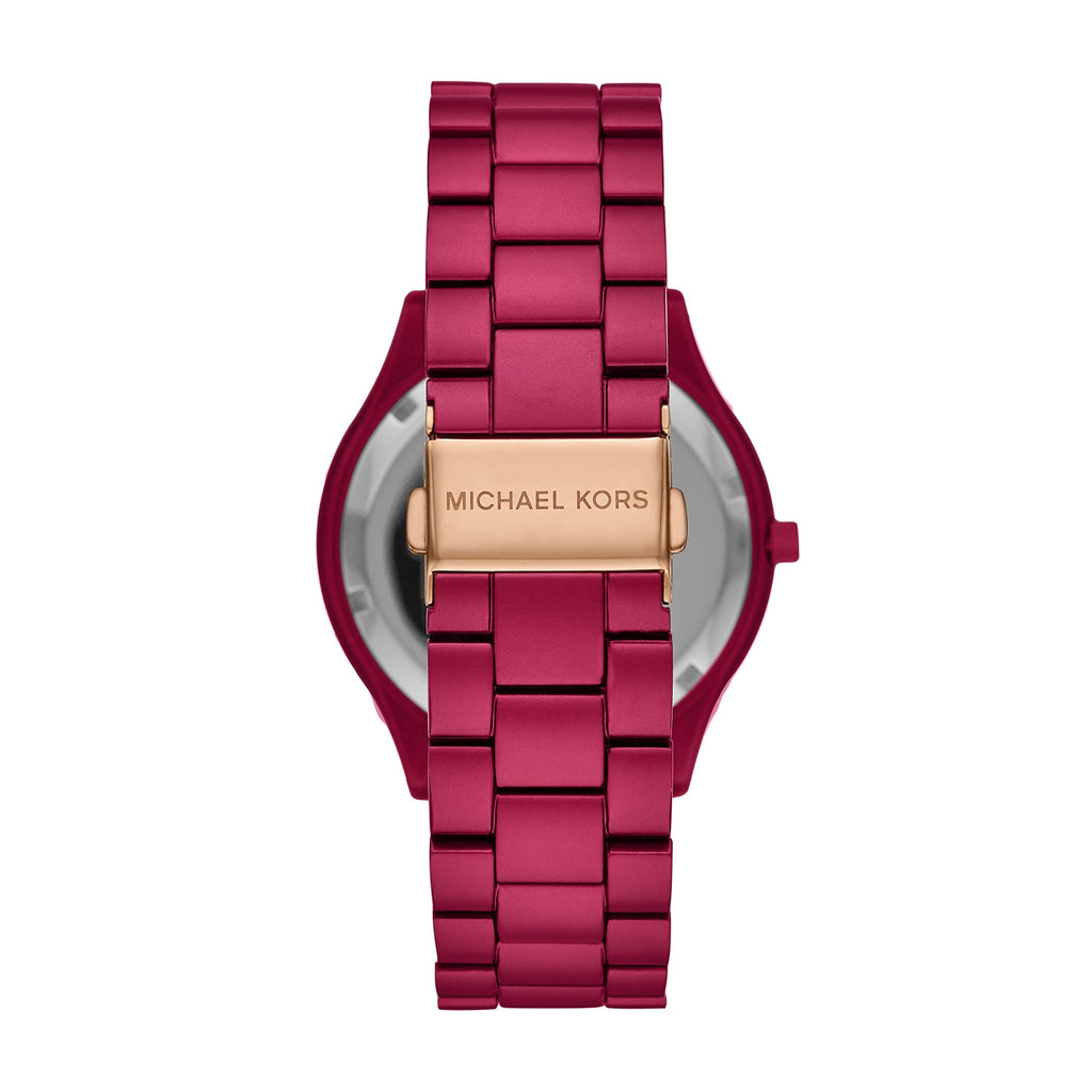 Michael Kors Slim Runway Red Dial Red Steel Strap Watch For Women - MK4505 Buy Now By Michael Kors